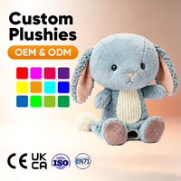 Fournisseur OEM ODM, marionnette de lapin en peluche longue personnalisée avec rembourrage en coton PP, jouet doux certifié ASTM pour enfants