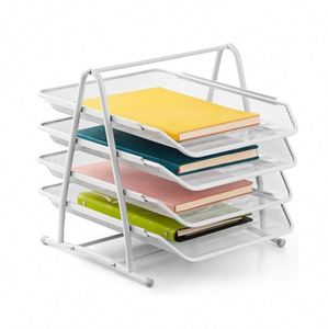 Wholesale Multi-functional Office <b>File</b> Rack Stable Removable Five-Layer Wrought Iron Art Data <b>Storage</b> Metal Grid Desktop Trays - Product Image 4