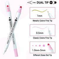 Stylos marqueurs à double pointe fins et flexibles pour aquarelle, 0,5-1 mm, pour enfants et adultes