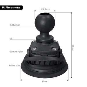 VINmounts 1.5" Ball Suction Cup Mount – Compatible with RAM Mounts C Double Socket Arm, Car Windshield Mount VIN-C-017 - Product Image 2