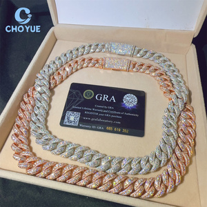 Miami Cuban Link 925 Sterling Silver VVS Moissanite Diamond 15MM <b>Iced</b> <b>Out</b> Cuban Link <b>Chain</b> Buss Down Hip Hop Jewelry Necklace - Product Image 5