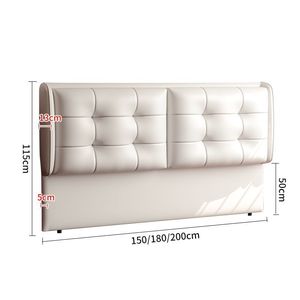 Eco-Leather <b>Headboard</b> Upholstered Solid Wood Modern Style <b>Floor</b> <b>Standing</b> Design - Product Image 4