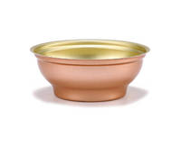 Bol en aluminium laqué or métallisé 110 ml, hermétique avec ouverture facile pour aliments pour oiseaux, impression offset