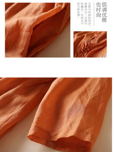 <span class=keywords><strong>Abito</strong></span> <span class=keywords><strong>Lungo</strong></span> Midi da Donna Elegante in <span class=keywords><strong>Cotone</strong></span> Ricamato con Maniche a 3/4 e Scollo a O, Nuova Collezione Moda 2025 - Product Image 6