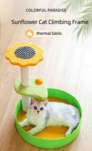 Sunflower <strong>Cat</strong> <strong>Post</strong> Scratcher Cute <strong>Cat</strong> Scratcher Sisal Rope <strong>Cat</strong> <strong>Scratching</strong> <strong>Post</strong> With Plush - Product Image 2