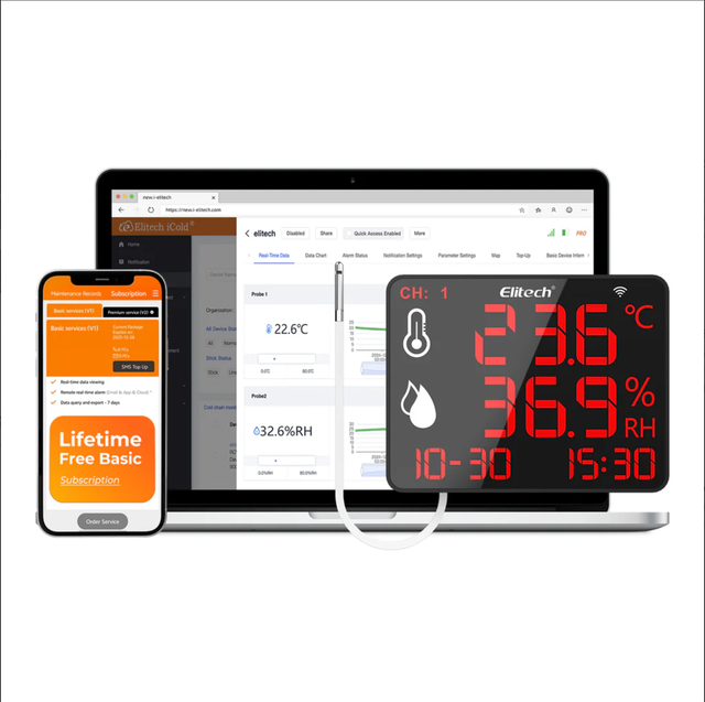 Elitech High Accuracy Digital Hygrometer Thermometer Data Logger USB IP65 30000 Points Humidity Temperature Monitor