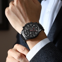 CRRJU 2294 Sport hommes montres résistant à l'eau grand cadran en acier inoxydable montres à Quartz personnaliser Logo montres lumineuses