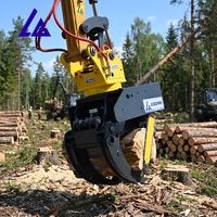 Tête de coupe hydraulique anti-corrosion à fonctionnement fluide pour l'abattage d'arbres montée sur excavatrice, idéale pour les opérations forestières en montagne