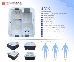 อ่างอาบน้ำร้อนสปาจากุซซี่กลางแจ้งพร้อมฝาครอบ - Product Image 2