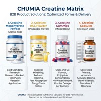 Gummies Chumita Créatine Collagène BCAA Électrolytes 3 en 1 Hydratation des Muscles et des Articulations Pré-entraînement Énergie Complément Alimentaire pour Adultes