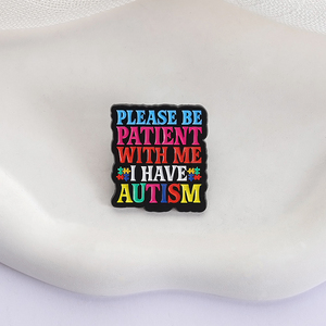 请耐心等待我珐琅别针彩虹自闭症意识拼图心理健康胸针翻领徽章珠宝礼物送给朋友 - Product Image 3