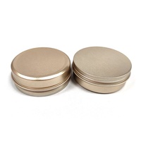 Pot rond en aluminium or clair mat en métal 60ML avec couvercle à vis Stockage de savon 2 oz Récipient rond en aluminium Boîte de conserve