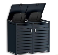 Abri pour poubelle en acier galvanisé, armoire de rangement pour poubelles extérieures imperméable et verrouillable pour poubelles de 240 L
