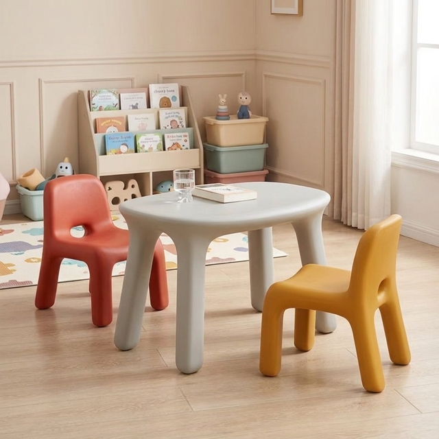Hot Sell in Australia Modern Kids Children PE Plastic Muilti-color Confetti Table Studying Table Kids Club School Use
