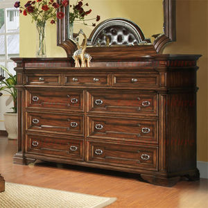 ריהוט חדר שינה בעיצוב כפרי אמריקאי מבנה עץ כיסוי עור סטים לחדר שינה כפרי אמריקאי מיטה מעץ מלא - Product Image 3