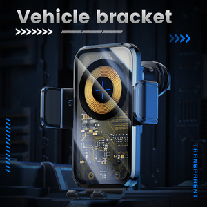 <span class=keywords><strong>Chargeur</strong></span> rapide sans fil 15W, support de véhicule à <span class=keywords><strong>induction</strong></span> intelligent rotatif à 360 degrés, support de voiture avec miroir à texture tactile - Product Image 2
