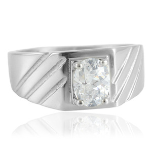 Women's Geometric Crystal <b>Ring</b> Stainless Steel Everyday Wear Punk Style - Product Image 2