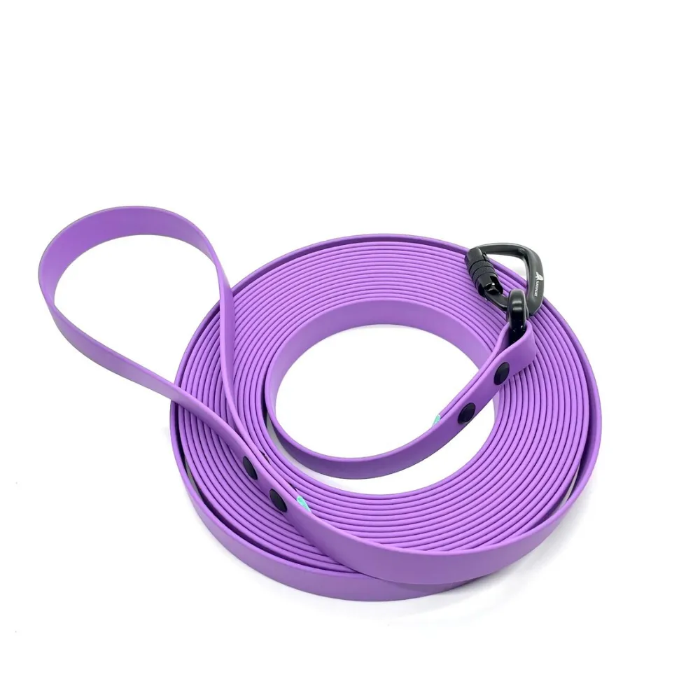 Línea de arrastre para perros de 1 a 50 pies, 3/8 "de ancho, impermeable, línea larga para perros, colores personalizados, correa para perros, línea de seguimiento de entrenamiento de plomo largo