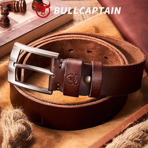 เข็มขัดหนังแท้ BULLCAPTAIN สำหรับผู้ชาย แบบคาวบอย หัวเข็มขัดคุณภาพสูง แบรนด์หรู สไตล์วินเทจ สำหรับใส่กับกางเกงยีนส์ - Product Image 4