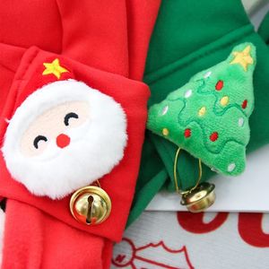 Pet Christmas Scarf Red And Green Cartoon Dog Neck Warmer Winter Decorative Accessory For Pets - Product Image 3