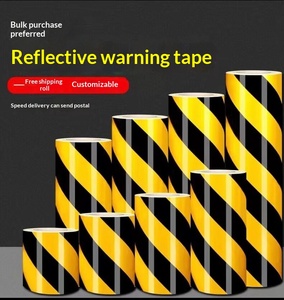 Ruban de signalisation réfléchissant multicolore, autocollants de marquage de zone, bandes de sécurité pour sol, longueur 30m, largeurs 10-30cm - Product Image 5