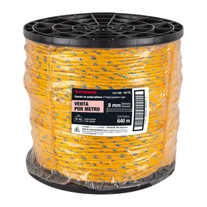 CAJA 640 Metros de cuerda de polipropileno amarilla de 8mm, rollo de 640m - Product Image 4