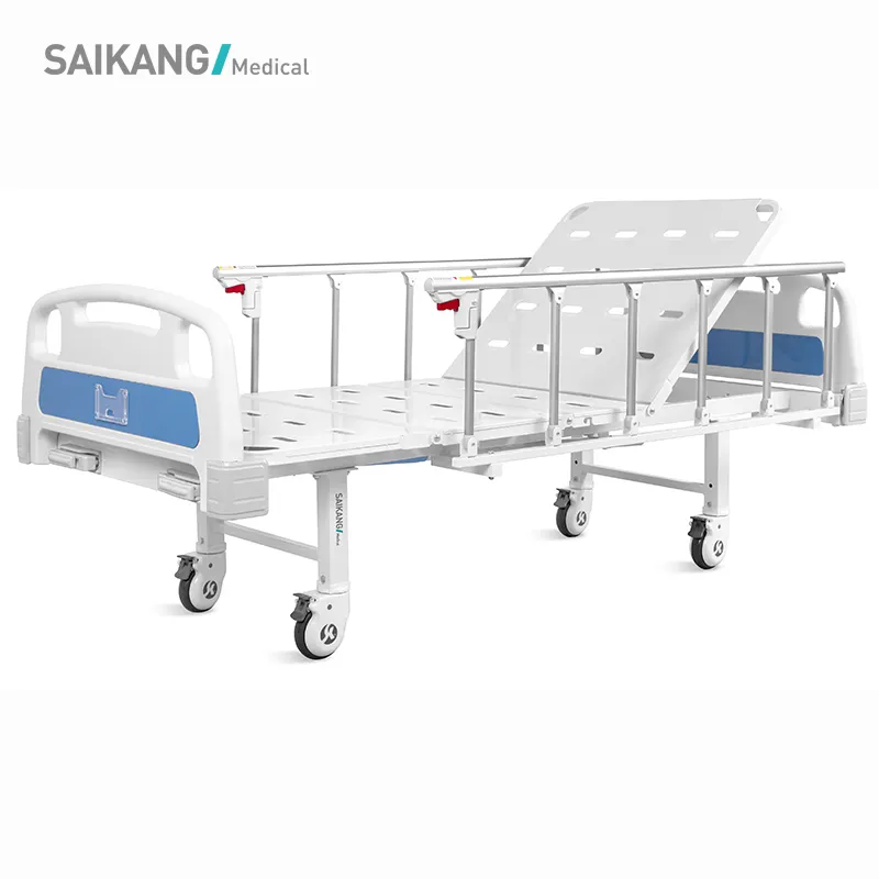 A2k Saikang Fabriek Aluminiumlegering Side Rail 2 Functie Opvouwbare Patiënt Verpleging Ziekenhuis Bedden Prijs