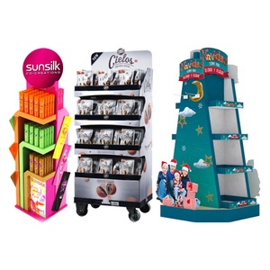 ชั้นวางสินค้าแบบกระดาษลูกฟูกสั่งทำพิเศษสำหรับร้านค้าปลีก สำหรับชั้นวางสินค้า POP สำหรับแสดงสินค้าอาหาร ของขวัญ และผลิตภัณฑ์ต่างๆ - Product Image 1