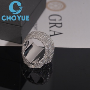Anillo Cruzado de Plata de Ley 925 con Incrustaciones de Diamantes Moissanite VVS, Joyería Hip Hop Personalizada - Product Image 3