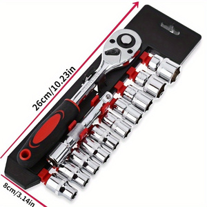 12 Stuks 1/2 Inch Professionele Garage Reparatie Tool Set Metrische Impact Socket Ratelsleutel Aanpasbare Oem Verpakte Behuizing Gemaakt CR-V - Product Image 2