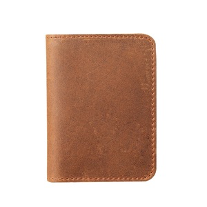 Cartera delgada de cuero para hombre plegable marrón Crazy Horse titular de la licencia de <span class=keywords><strong>conducir</strong></span> cierre abierto portátil Popular láser para uso diario - Product Image 5