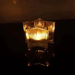 Portavelas de cristal en forma de estrella hecho a mano, artesanía de madera para bodas, uso doméstico, adornos de regalo para el Día de San Valentín, otras velas - Product Image 1