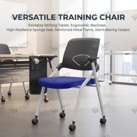 Chaise de formation moderne en maille, confortable, entièrement pliable et empilable, avec tablette d'écriture en option, pour salles de réunion, de formation et usage scolaire