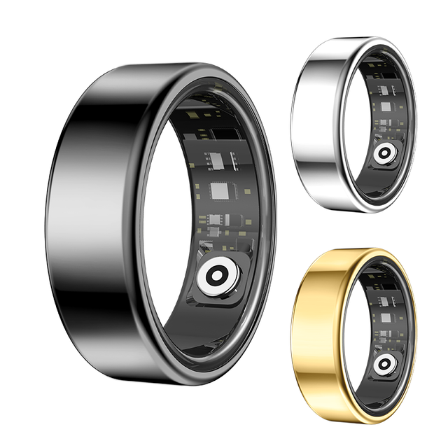High Quality Smart Health Ring Stainless Steel IP68 Waterproof Blood Oxygen Monitor Remote Control Wi-Fi Enabled Sleep Tracking