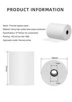 Rollo de papel térmico para caja registradora, disponible en todos los tamaños, 80x80x60, 80x50mm, para Pos