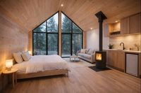 Maison préfabriquée modulaire multifonctionnelle en bois, studio/jonction pour jardin, intérieur moderne |   Salon