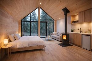 Maison préfabriquée modulaire multifonctionnelle en bois, <span class=keywords><strong>studio</strong></span>/jonction pour jardin, intérieur moderne |   Salon - Product Image 2