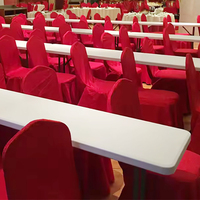 PE moulage par soufflage intérieur extérieur jardin parc meubles d'entraînement solide haut stable jambe chevalet en plastique Banquet Table pliante