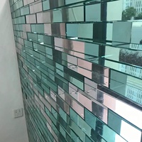 Brique de verre solide LZX Factory, couleur verte naturelle, motif cristal de glace, forme rectangulaire transparente, pour salon - En promotion