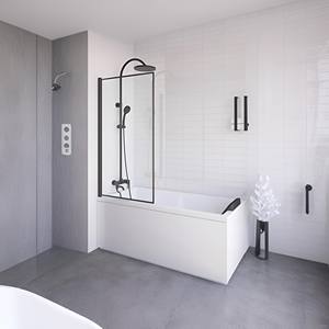 Remise sur commande en gros pour paravent de <span class=keywords><strong>baignoire</strong></span> et cabine de douche à faible entrée, cadre en alliage d'aluminium, verre traité - Garantie 2 ans - Product Image 2