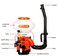BraveBear Alat Penyemprot Punggung Bertenaga Bensin 2-tak BHMD3WF-3A Tekanan Tinggi 20L/26L Semprotan Dapat Diatur Jangkauan 17-26m Mesin 41.5cc