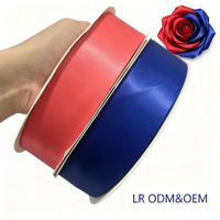 Ruban en satin double face de haute qualité 100% polyester 4 cm, rouleau de ruban en satin double face 100 yards pour boîte cadeau, roses éternelles