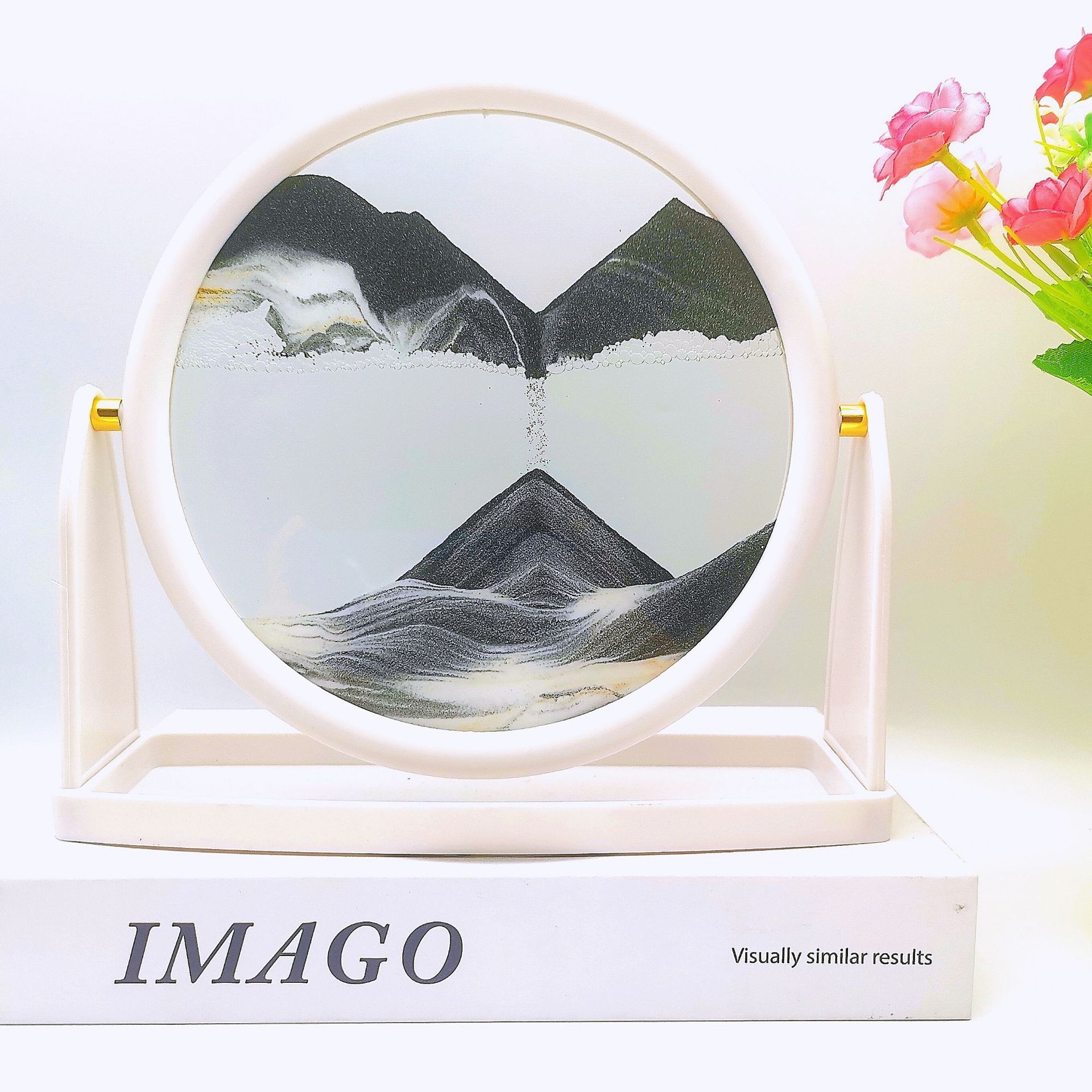White frame 10 inch black