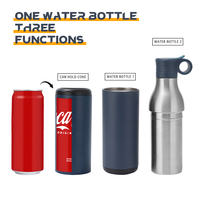 Botella Térmica de Acero Inoxidable 2 en 1 con Impresión Personalizada, Aislamiento Térmico >24h, Forma de Bala, Estilo Moderno