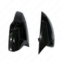 Para VW Volkswagen Polo 2019- 2023 Cubiertas de tapa de espejo de ala Estilo de murciélago Negro brillante Un par
