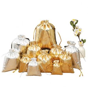Factory Outlet Heavy Duty PVC Gold Drawstring <b>Bag</b> Jewelry Pouches Wedding <b>Party</b> Christmas Favor <b>Gift</b> Custom Logo Candy Chocolate - Product Image 4