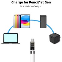 Adaptateur USB-C pour Apple Pencil : Prise en charge de la synchronisation et de la charge des Apple Pencil 1ère génération et des iPad 10e génération – Connecteur de charge Type-C pour Apple Pencil