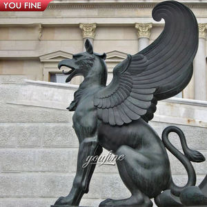 Statua Grande da Esterno in Ottone e Rame, Scultura di Griffone Vianney in Bronzo - Product Image 2