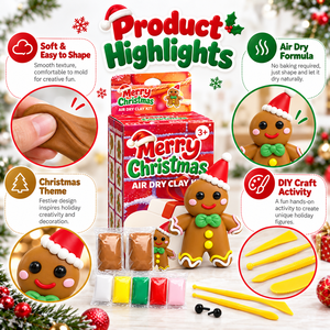 Christmas Gingerbread Man Air Dry Modeling Clay Kit for <b>Kids</b> Holiday Creative Play Gift with Tools OEM Custom Packaging - Product Image 3