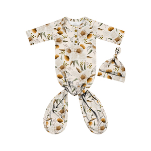 Yiwu Yiyuan indumento floreale bambino annodato abito di bambù con fiammifero nodo beanie viaggio bambino dormiente vestito sacco a pelo per il nuovo bambino - Product Image 6